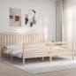 vidaXL Estructura de cama con cabecero madera maciza 200x200 cm vidaXL Estructura de cama con cabecero madera maciza 200x200 cm