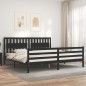vidaXL Estructura de cama con cabecero madera maciza negro 200x200 cm vidaXL Estructura de cama con cabecero madera maciza negro 200x200 cm