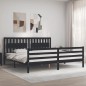 vidaXL Estructura de cama con cabecero madera maciza negro 200x200 cm vidaXL Estructura de cama con cabecero madera maciza negro 200x200 cm