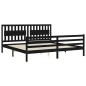 vidaXL Estructura de cama con cabecero madera maciza negro 200x200 cm vidaXL Estructura de cama con cabecero madera maciza negro 200x200 cm