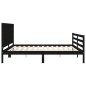 vidaXL Estructura de cama con cabecero madera maciza negro 200x200 cm vidaXL Estructura de cama con cabecero madera maciza negro 200x200 cm