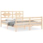 vidaXL Estructura de cama de matrimonio con cabecero madera maciza vidaXL Estructura de cama de matrimonio con cabecero madera maciza