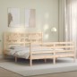 vidaXL Estructura de cama de matrimonio con cabecero madera maciza vidaXL Estructura de cama de matrimonio con cabecero madera maciza