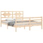 vidaXL Estructura de cama de matrimonio con cabecero madera maciza vidaXL Estructura de cama de matrimonio con cabecero madera maciza