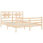 vidaXL Estructura de cama de matrimonio con cabecero madera maciza vidaXL Estructura de cama de matrimonio con cabecero madera maciza