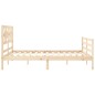 vidaXL Estructura de cama de matrimonio con cabecero madera maciza vidaXL Estructura de cama de matrimonio con cabecero madera maciza