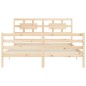vidaXL Estructura de cama de matrimonio con cabecero madera maciza vidaXL Estructura de cama de matrimonio con cabecero madera maciza
