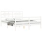 vidaXL Estructura de cama con cabecero madera maciza blanco 160x200 cm vidaXL Estructura de cama con cabecero madera maciza blanco 160x200 cm