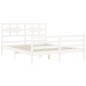 vidaXL Estructura de cama con cabecero madera maciza blanco 160x200 cm vidaXL Estructura de cama con cabecero madera maciza blanco 160x200 cm