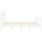 vidaXL Estructura de cama con cabecero madera maciza blanco 160x200 cm vidaXL Estructura de cama con cabecero madera maciza blanco 160x200 cm