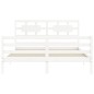 vidaXL Estructura de cama con cabecero madera maciza blanco 160x200 cm vidaXL Estructura de cama con cabecero madera maciza blanco 160x200 cm
