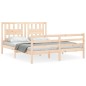vidaXL Estructura de cama de matrimonio con cabecero madera maciza vidaXL Estructura de cama de matrimonio con cabecero madera maciza