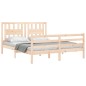 vidaXL Estructura de cama de matrimonio con cabecero madera maciza vidaXL Estructura de cama de matrimonio con cabecero madera maciza