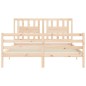 vidaXL Estructura de cama de matrimonio con cabecero madera maciza vidaXL Estructura de cama de matrimonio con cabecero madera maciza