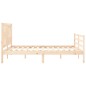 vidaXL Estructura de cama de matrimonio con cabecero madera maciza vidaXL Estructura de cama de matrimonio con cabecero madera maciza