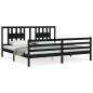 vidaXL Estructura de cama con cabecero madera maciza negro 200x200 cm