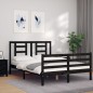 vidaXL Estructura de cama con cabecero madera maciza negro 120x200 cm vidaXL Estructura de cama con cabecero madera maciza negro 120x200 cm