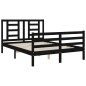 vidaXL Estructura de cama con cabecero madera maciza negro 120x200 cm vidaXL Estructura de cama con cabecero madera maciza negro 120x200 cm