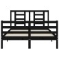 vidaXL Estructura de cama con cabecero madera maciza negro 120x200 cm vidaXL Estructura de cama con cabecero madera maciza negro 120x200 cm