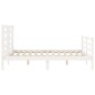 vidaXL Estructura de cama con cabecero madera maciza blanco 140x200 cm vidaXL Estructura de cama con cabecero madera maciza blanco 140x200 cm