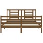 vidaXL Estructura de cama con cabecero madera marrón miel 160x200 cm vidaXL Estructura de cama con cabecero madera marrón miel 160x200 cm