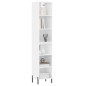 vidaXL Aparador alto contrachapada blanco brillante 34,5x32,5x180 cm vidaXL Aparador alto contrachapada blanco brillante 34,5x32,5x180 cm