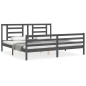 vidaXL Estructura de cama con cabecero madera maciza gris 200x200 cm vidaXL Estructura de cama con cabecero madera maciza gris 200x200 cm