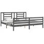 vidaXL Estructura de cama con cabecero madera maciza gris 200x200 cm vidaXL Estructura de cama con cabecero madera maciza gris 200x200 cm