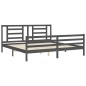 vidaXL Estructura de cama con cabecero madera maciza gris 200x200 cm vidaXL Estructura de cama con cabecero madera maciza gris 200x200 cm