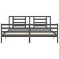 vidaXL Estructura de cama con cabecero madera maciza gris 200x200 cm vidaXL Estructura de cama con cabecero madera maciza gris 200x200 cm