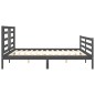 vidaXL Estructura de cama con cabecero madera maciza gris 200x200 cm vidaXL Estructura de cama con cabecero madera maciza gris 200x200 cm