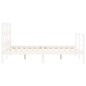 vidaXL Estructura de cama con cabecero madera maciza blanco 140x190 cm vidaXL Estructura de cama con cabecero madera maciza blanco 140x190 cm