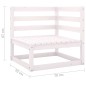 vidaXL Set de salón de jardín de 3 piezas blanco madera maciza de pino vidaXL Set de salón de jardín de 3 piezas blanco madera maciza de pino