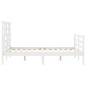 vidaXL Estructura cama de matrimonio con cabecero madera maciza blanco