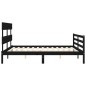 vidaXL Estructura de cama con cabecero madera maciza negro 160x200 cm vidaXL Estructura de cama con cabecero madera maciza negro 160x200 cm