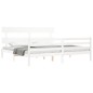 vidaXL Estructura cama de matrimonio con cabecero madera maciza blanco vidaXL Estructura cama de matrimonio con cabecero madera maciza blanco