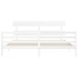 vidaXL Estructura cama de matrimonio con cabecero madera maciza blanco vidaXL Estructura cama de matrimonio con cabecero madera maciza blanco