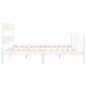vidaXL Estructura cama de matrimonio con cabecero madera maciza blanco vidaXL Estructura cama de matrimonio con cabecero madera maciza blanco