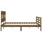 vidaXL Estructura de cama matrimonio con cabecero madera marrón miel vidaXL Estructura de cama matrimonio con cabecero madera marrón miel