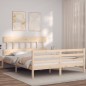 vidaXL Estructura de cama con cabecero madera maciza 160x200 cm vidaXL Estructura de cama con cabecero madera maciza 160x200 cm