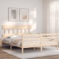 vidaXL Estructura de cama con cabecero madera maciza 160x200 cm vidaXL Estructura de cama con cabecero madera maciza 160x200 cm
