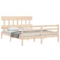 vidaXL Estructura de cama con cabecero madera maciza 160x200 cm vidaXL Estructura de cama con cabecero madera maciza 160x200 cm