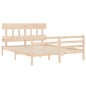 vidaXL Estructura de cama con cabecero madera maciza 160x200 cm vidaXL Estructura de cama con cabecero madera maciza 160x200 cm