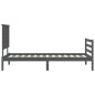 vidaXL Estructura de cama con cabecero madera maciza gris 90x200 cm vidaXL Estructura de cama con cabecero madera maciza gris 90x200 cm