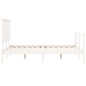 vidaXL Estructura de cama con cabecero madera maciza blanco 120x200 cm vidaXL Estructura de cama con cabecero madera maciza blanco 120x200 cm