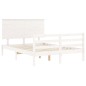 vidaXL Estructura de cama con cabecero madera maciza blanco 140x200 cm vidaXL Estructura de cama con cabecero madera maciza blanco 140x200 cm