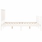 vidaXL Estructura de cama con cabecero madera maciza blanco 140x200 cm vidaXL Estructura de cama con cabecero madera maciza blanco 140x200 cm