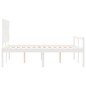 vidaXL Cama para personas mayores con cabecero madera maciza blanco
