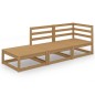 vidaXL Muebles de jardín 3 piezas marrón miel madera maciza de pino