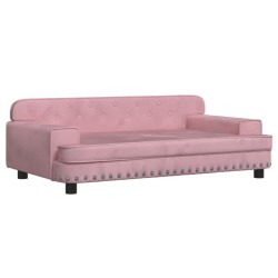 vidaXL Sofá para niños de terciopelo rosa 90x53x30 cm